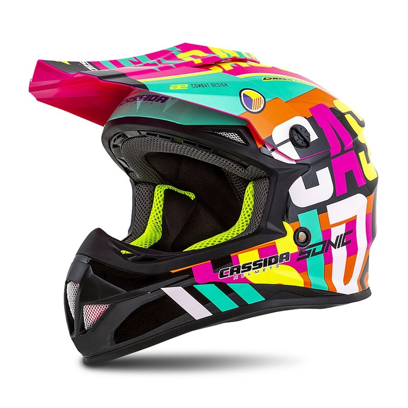 Kinder Motocross Helm Cassida Cross Cup Sonic Junior multicolor