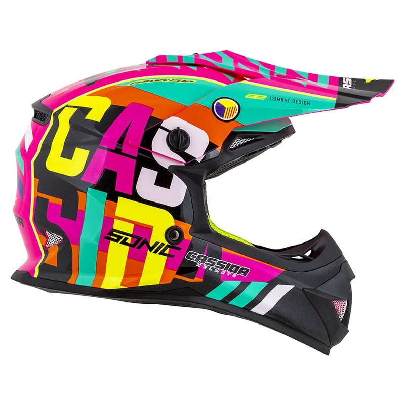 Kinder Motocross Helm Cassida Cross Cup Sonic Junior multicolor