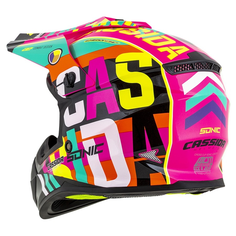 Kinder Motocross Helm Cassida Cross Cup Sonic Junior multicolor