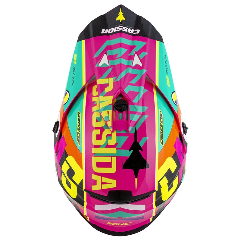 Kinder Motocross Helm Cassida Cross Cup Sonic Junior multicolor