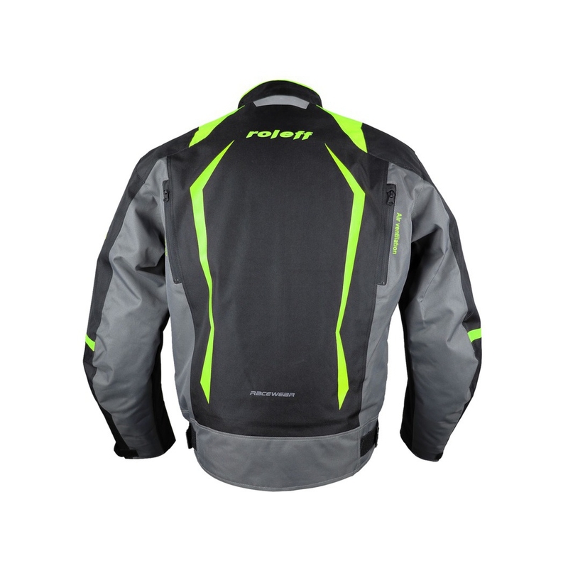 Motorradjacke Roleff Olpe schwarz-grau-fluo gelb