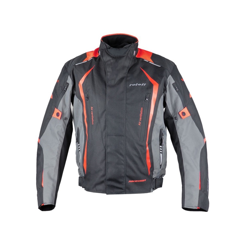 Roleff Olpe Schwarz-Grau-Rot Motorradjacke Ausverkauf
