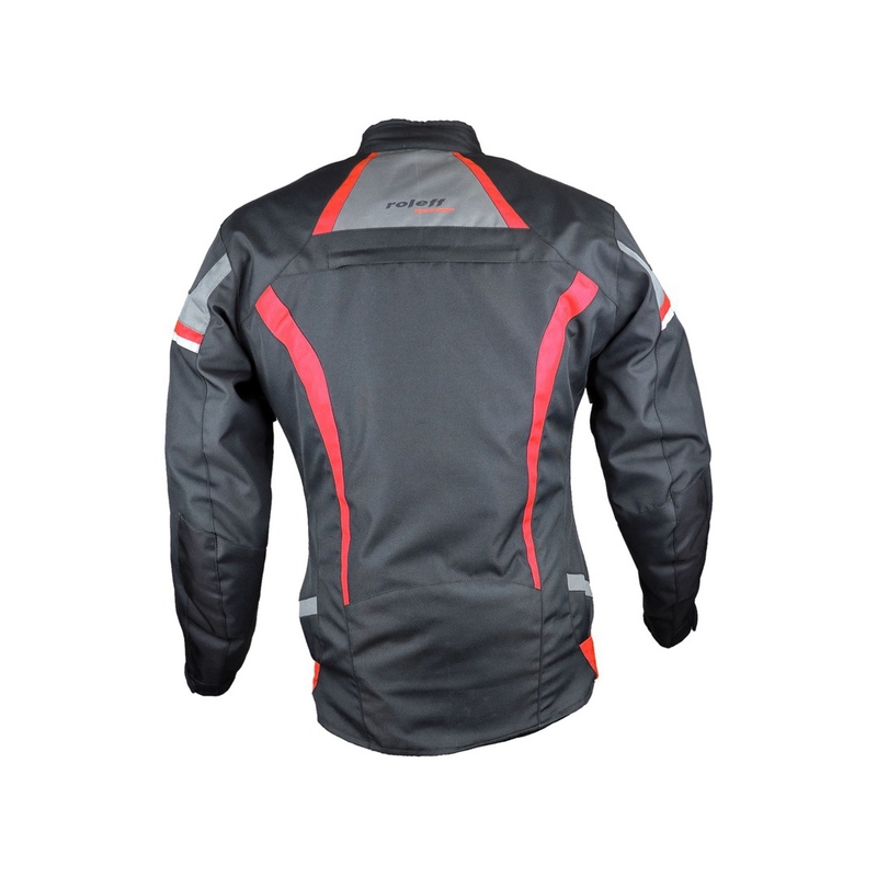 Roleff Irma Damen Motorradjacke Schwarz-Grau-Rot
