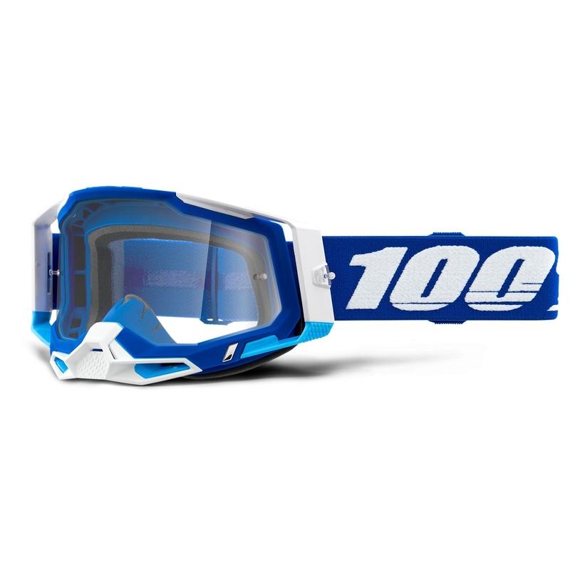 Motocross-Brille 100% RACECRAFT 2 blau (klares Plexiglas)