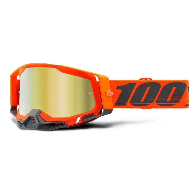 Motocrossbrille 100% RACECRAFT 2 orange (gold verspiegeltes Plexiglas)