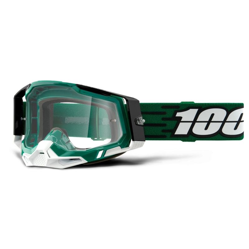 Motocross-Brille 100% RACECRAFT 2 grün (klares Plexiglas)