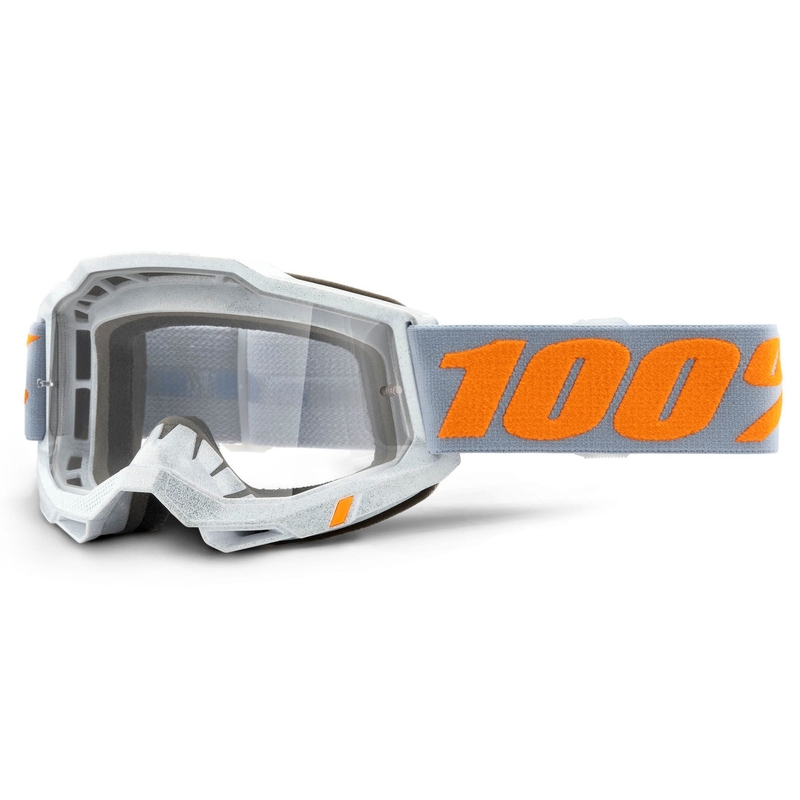 Motocrossbrille 100% ACCURI 2 grau-orange (klares Plexiglas)
