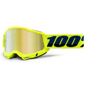 Motocrossbrille 100% ACCURI 2 fluo gelb (gold verspiegeltes Plexiglas)