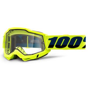 Motocross-Schutzbrille 100% ACCURI 2 fluo gelb (doppeltes Plexiglas)