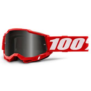 Motocrossbrille 100% ACCURI 2 rot (geräuchertes Plexiglas)