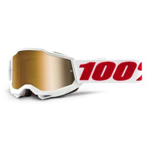 Kinder-Motocrossbrille 100% ACCURI 2 weiß (Goldplexi)