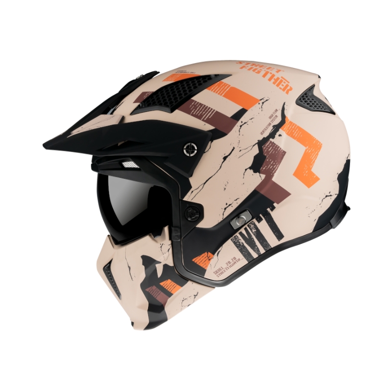 MT Streetfighter Skull 2020 Motorradhelm orange-braun