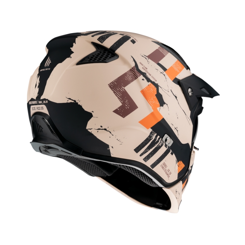 MT Streetfighter Skull 2020 Motorradhelm orange-braun