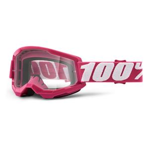 Motocrossbrille 100% STRATA 2 Fletcher rosa (klares Plexiglas)