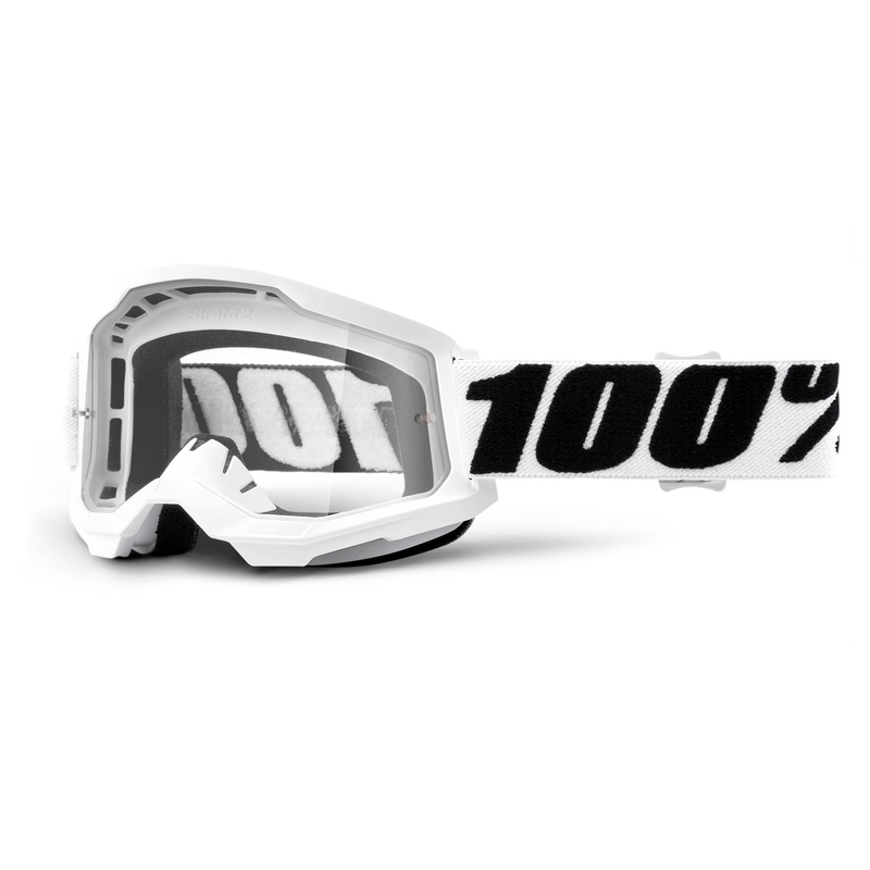 Motocrossbrille 100% STRATA 2 Everest weiß (klares Plexiglas)