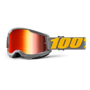 Motocrossbrille 100% STRATA 2 Izipizi grau (rot verspiegeltes Plexiglas)
