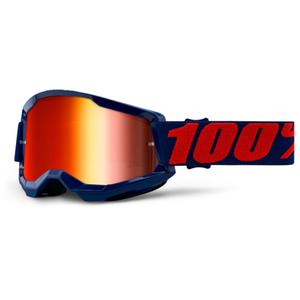 Motocrossbrille 100% STRATA 2 Masego blau (rot verspiegeltes Plexiglas)