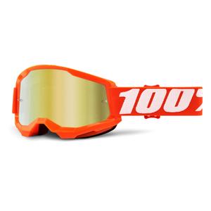 Motocrossbrille 100% STRATA 2 Orange orange (gold verspiegeltes Plexiglas)