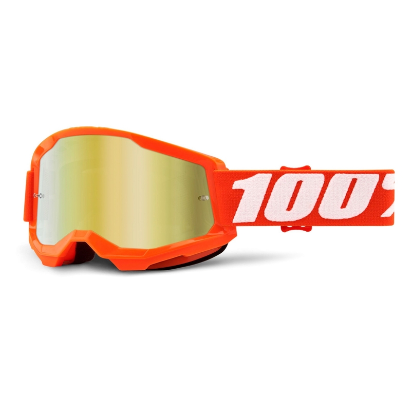 Motocrossbrille 100% STRATA 2 Orange orange (gold verspiegeltes Plexiglas)