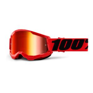 Kinder-Motocrossbrille 100% STRATA 2 rot (rot verspiegeltes Plexiglas)