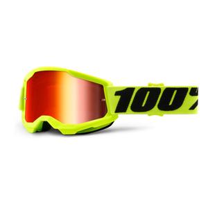 Kinder-Motocrossbrille 100% STRATA 2 fluo gelb (rot verspiegeltes Plexiglas)