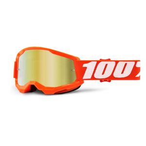 Kinder-Motocrossbrille 100% STRATA 2 orange (gold verspiegeltes Plexiglas)
