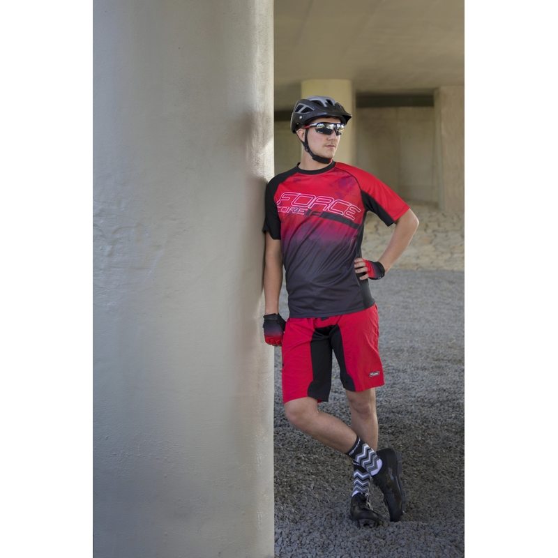 Trikot FORCE MTB Core rot-schwarz Ausverkauf