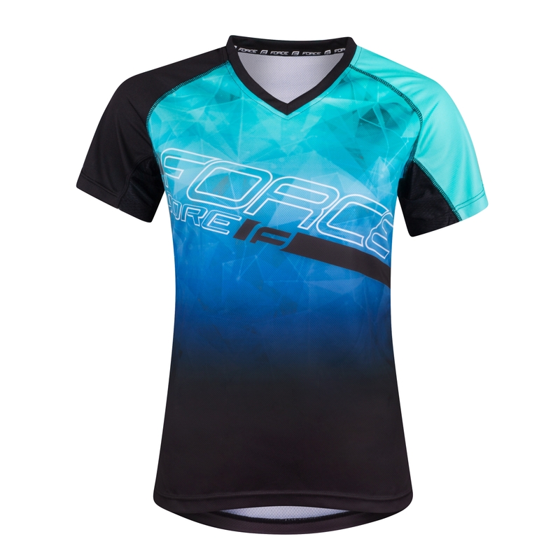Women's FORCE MTB Core Trikot türkis-schwarz Ausverkauf