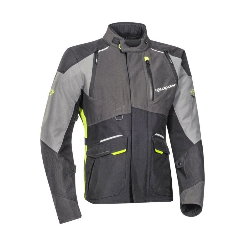 Motorradjacke IXON Balder grau-fluo gelb Ausverkauf