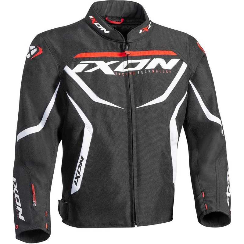 Kinder-Motorradjacke IXON Sprinter schwarz-weiß-rot