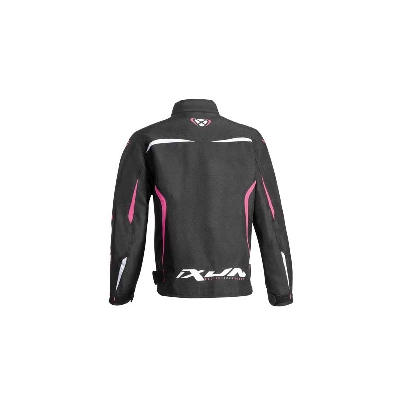 Kinder Motorradjacke IXON Sprinter schwarz-weiß-rosa Ausverkauf