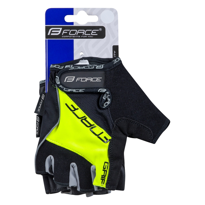 Handschuhe FORCE GRIP schwarz-fluo gelb Ausverkauf