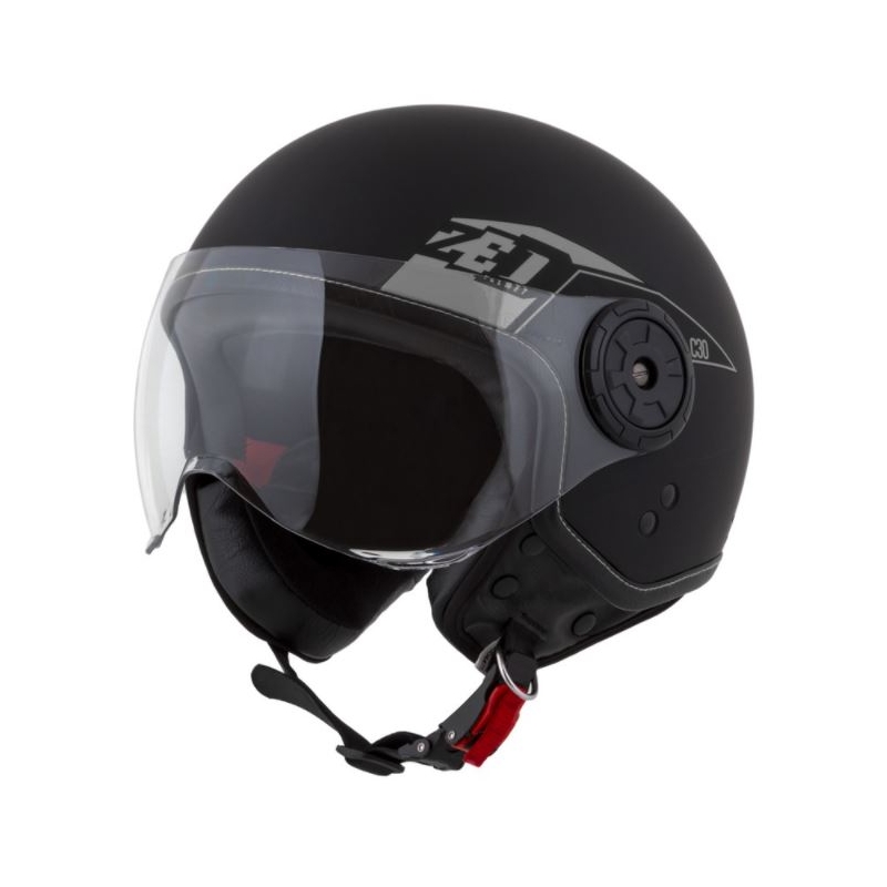Offener Motorradhelm ZED C30 schwarz-grau matt Ausverkauf