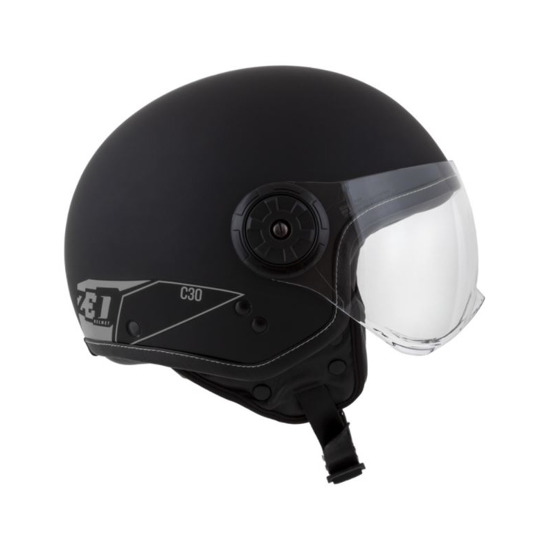 Offener Motorradhelm ZED C30 schwarz-grau matt Ausverkauf