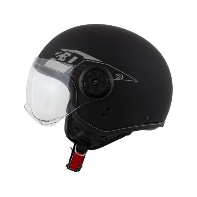 Offener Motorradhelm ZED C30 schwarz-grau matt Ausverkauf