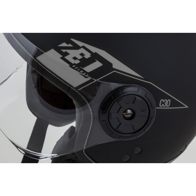 Offener Motorradhelm ZED C30 schwarz-grau matt Ausverkauf