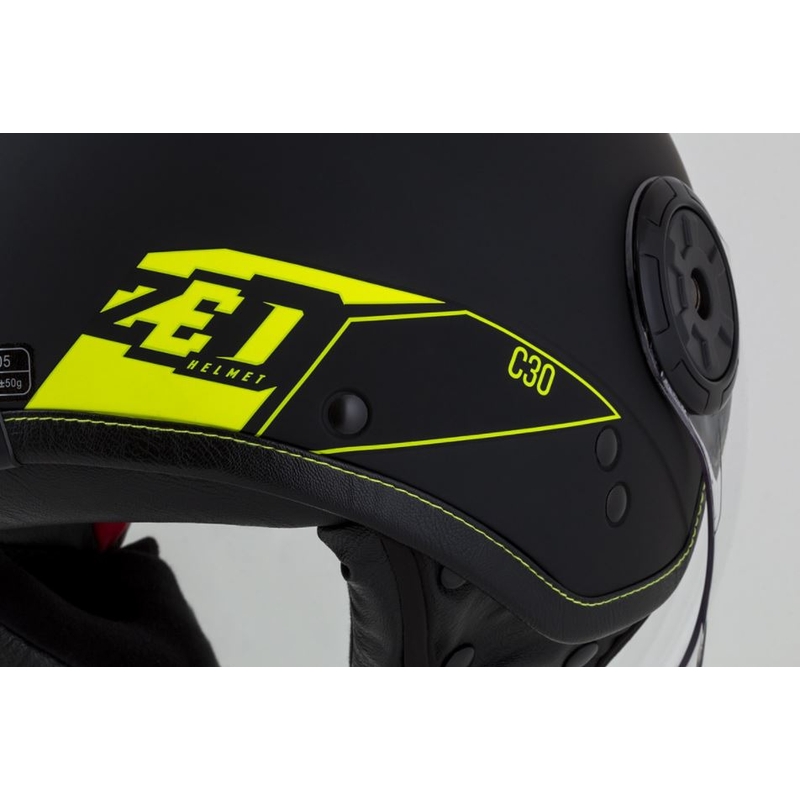 Offener Motorradhelm ZED C30 schwarz-fluorgelb matt