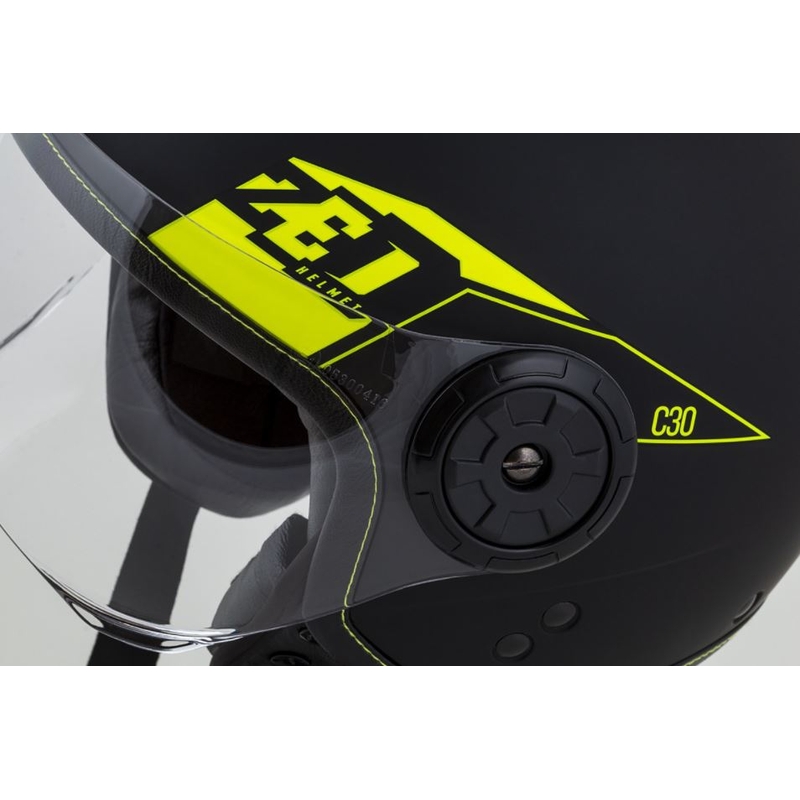 Offener Motorradhelm ZED C30 schwarz-fluorgelb matt
