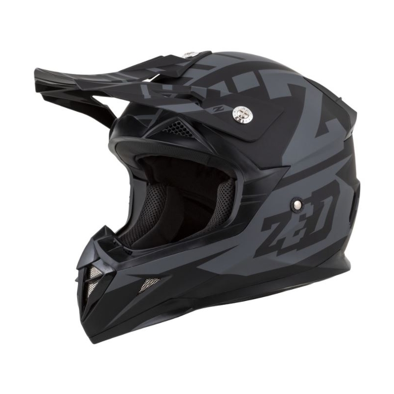 Motocross-Helm ZED X1.9 schwarz-grau matt