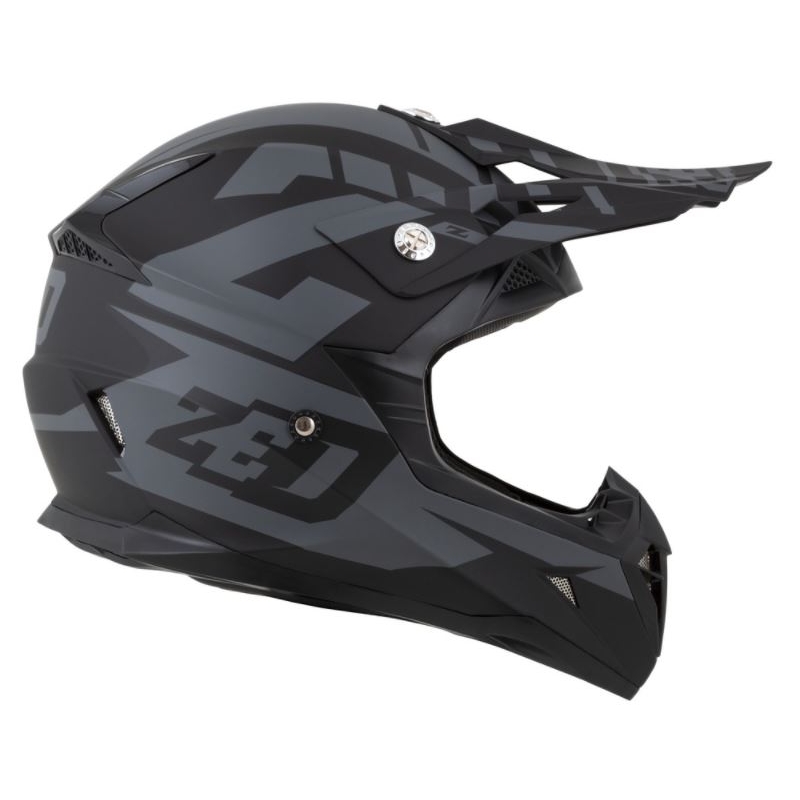 Motocross-Helm ZED X1.9 schwarz-grau matt