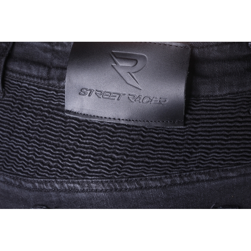 Gekürzte Motorradjeans Street Racer Warior CE Schwarz Ausverkauf