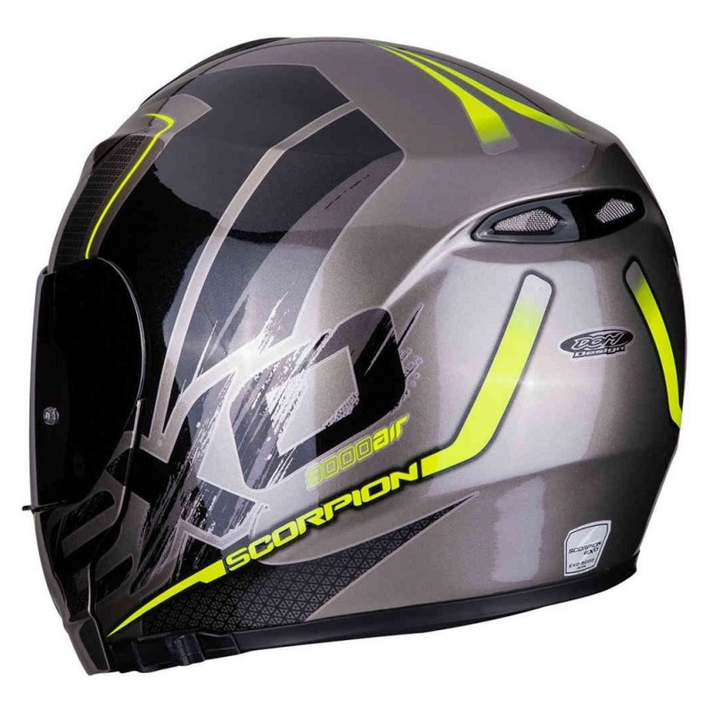 Kipphelm Scorpion EXO-3000 Air Creed titan-schwarz-fluo-gelb - Grad II