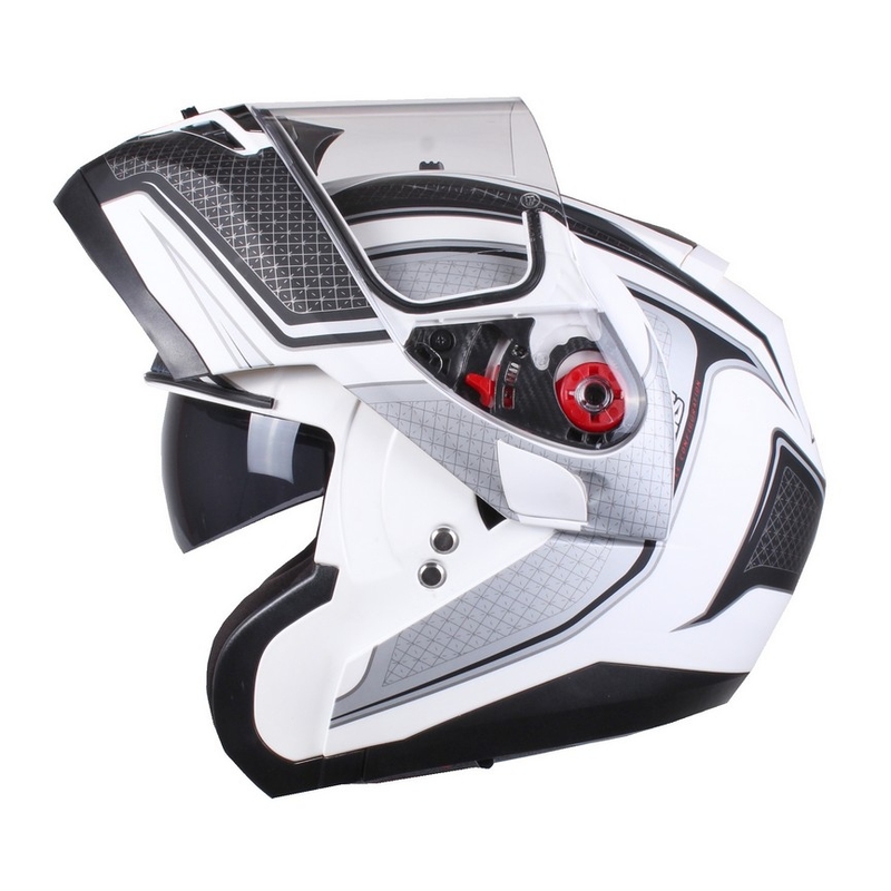 Axxis Optimus schwarz-silber-weiß tip-up Motorradhelm Ausverkauf