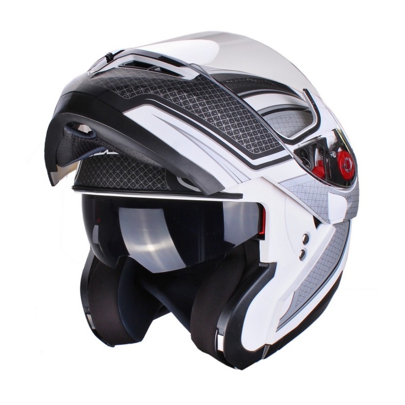Axxis Optimus schwarz-silber-weiß tip-up Motorradhelm Ausverkauf