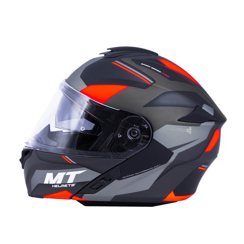 MT Storm ST-ONE Motorradhelm schwarz-grau-rot