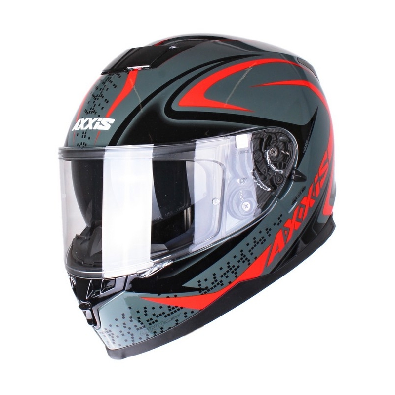 Motorradhelm Axxis Alert grau-rot Ausverkauf