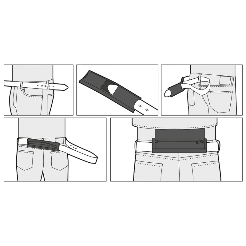 Gürtel zur Befestigung der Hose an der Oxford-Jacke schwarz