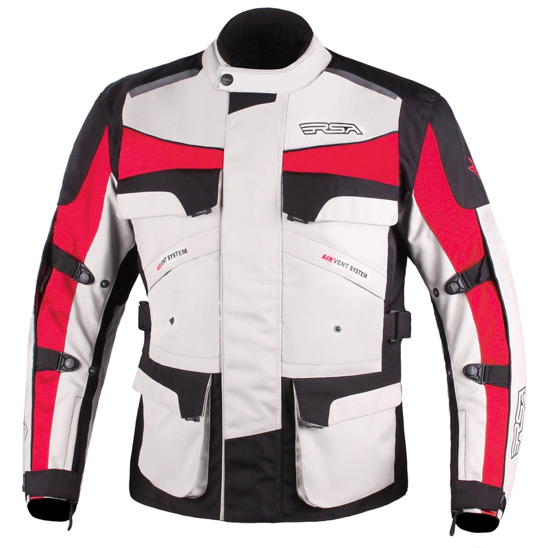 Motorradjacke RSA Tiger schwarz-grau-rot - Qualität II