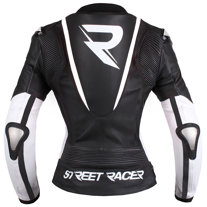 Damen Motorradjacke Street Racer Electra schwarz und weiß - II.