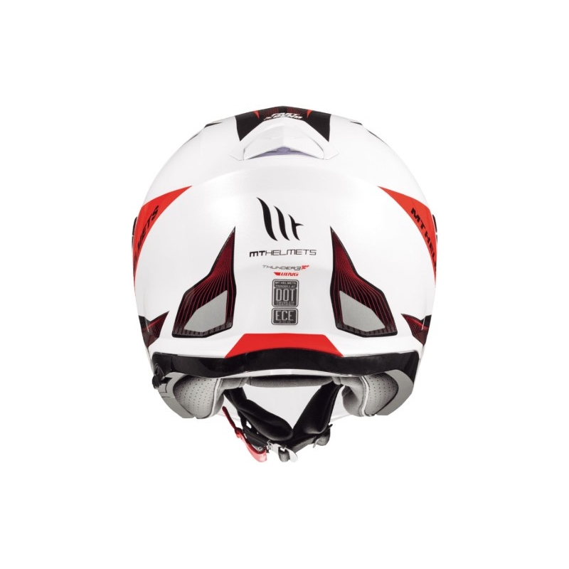 Offener Motorradhelm MT Thunder 3 SV Wing schwarz-weiß-rot - Qualität II